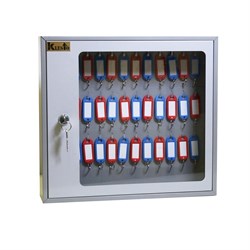 Шкаф для ключей Klesto SKB-39 на 39 ключа, серый, металл/стекло - фото 8772