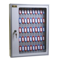Шкаф для ключей Klesto SKB-65 на 65 ключа, серый, металл/стекло - фото 8774